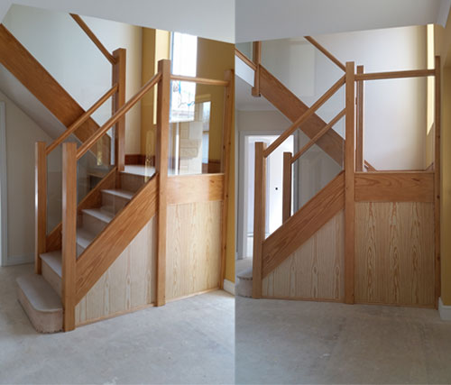 southern yellow pine staircase