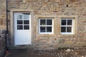 Wooden Door and Sash Windows at Brocklehurst Barn, West Bradford