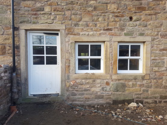 Wooden Door and Sash Windows at Brocklehurst Barn, West Bradford