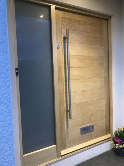 Horizontally Boarded Wooden Door Installation (Left View) - Farsley, Leeds
